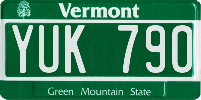 VT license plate YUK790