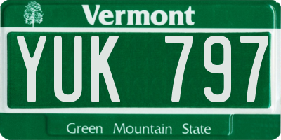 VT license plate YUK797
