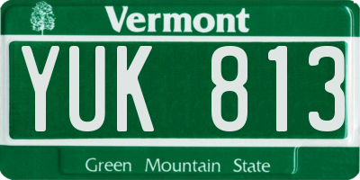 VT license plate YUK813