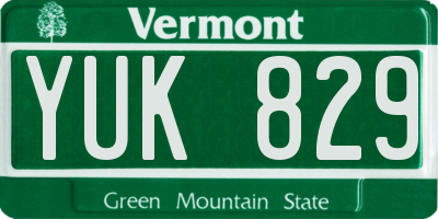 VT license plate YUK829