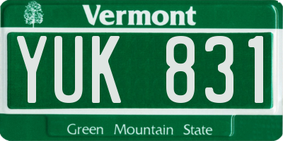 VT license plate YUK831