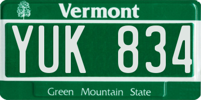 VT license plate YUK834