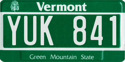 VT license plate YUK841