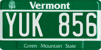 VT license plate YUK856