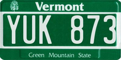 VT license plate YUK873