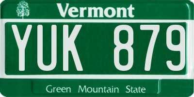 VT license plate YUK879