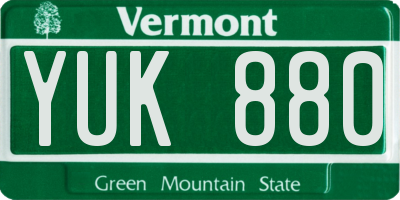 VT license plate YUK880