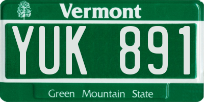 VT license plate YUK891