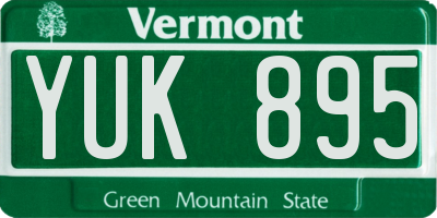 VT license plate YUK895