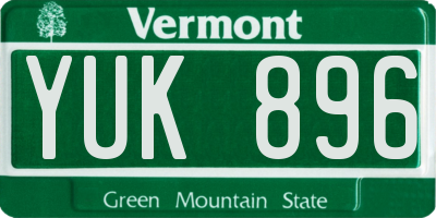 VT license plate YUK896