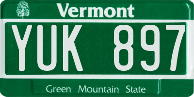 VT license plate YUK897