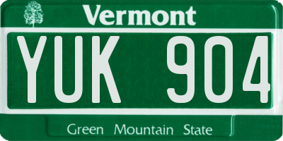 VT license plate YUK904