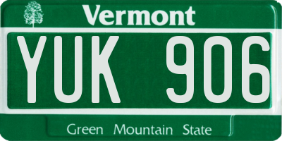 VT license plate YUK906