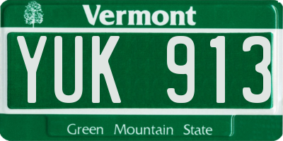 VT license plate YUK913