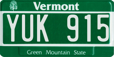 VT license plate YUK915