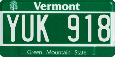 VT license plate YUK918
