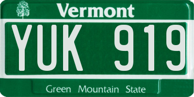 VT license plate YUK919