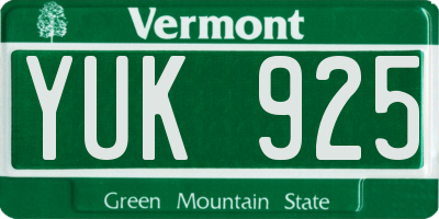 VT license plate YUK925