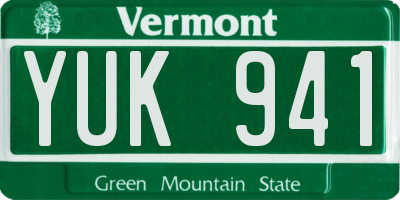VT license plate YUK941