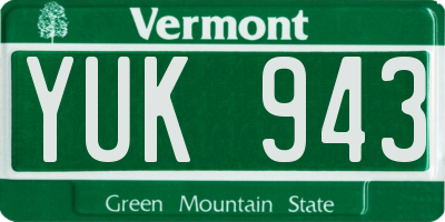 VT license plate YUK943