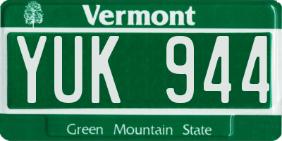 VT license plate YUK944