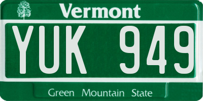 VT license plate YUK949