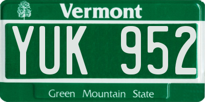 VT license plate YUK952