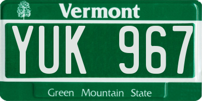 VT license plate YUK967