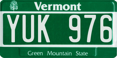 VT license plate YUK976