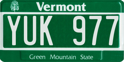 VT license plate YUK977