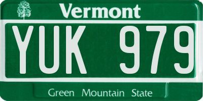 VT license plate YUK979