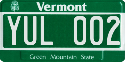 VT license plate YUL002