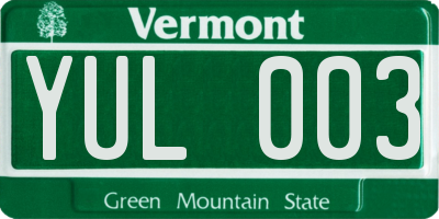VT license plate YUL003
