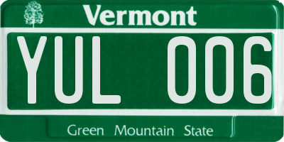 VT license plate YUL006