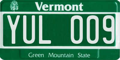 VT license plate YUL009