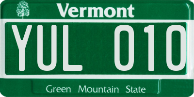 VT license plate YUL010
