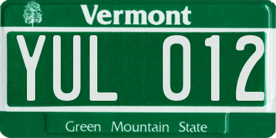 VT license plate YUL012