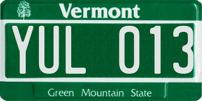 VT license plate YUL013