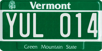 VT license plate YUL014