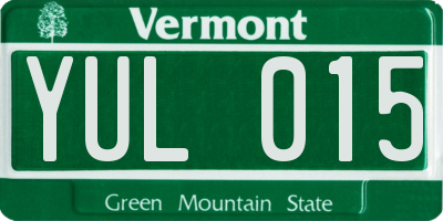 VT license plate YUL015