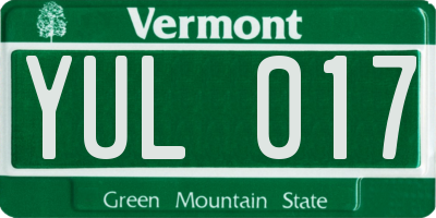 VT license plate YUL017