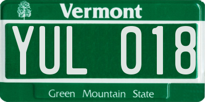 VT license plate YUL018