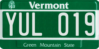 VT license plate YUL019