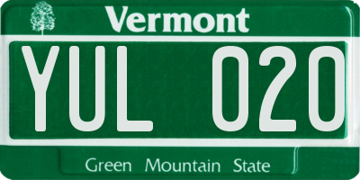 VT license plate YUL020