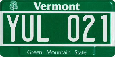 VT license plate YUL021