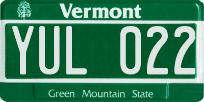 VT license plate YUL022