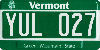 VT license plate YUL027