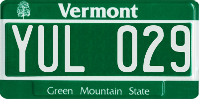 VT license plate YUL029