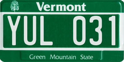 VT license plate YUL031