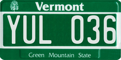 VT license plate YUL036